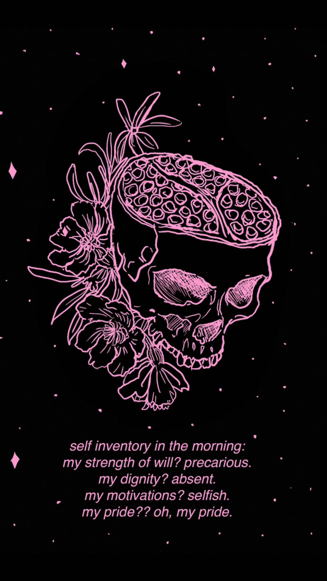Witchy Aesthetic Pink Skull Wallpaper