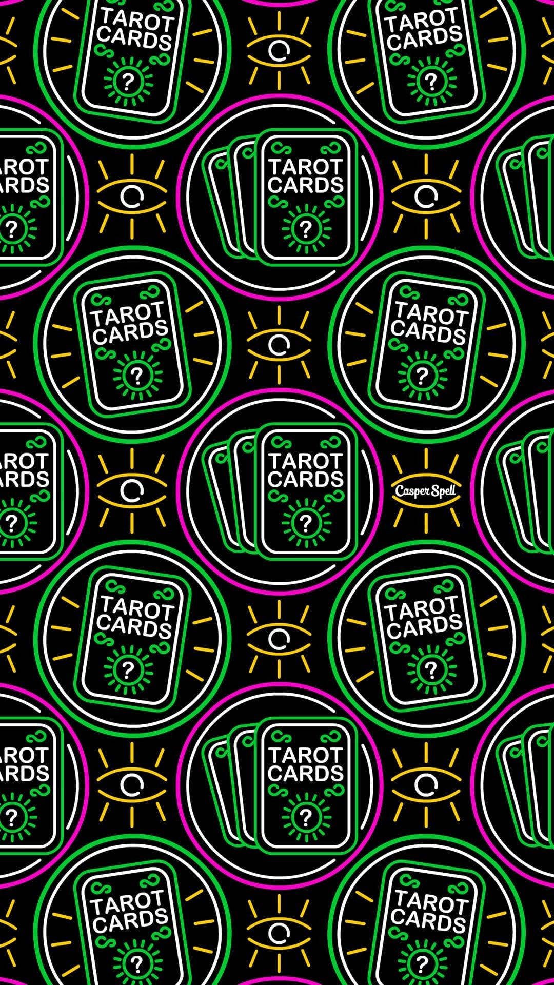 Witchy Aesthetic Tarot Cards Pattern Wallpaper