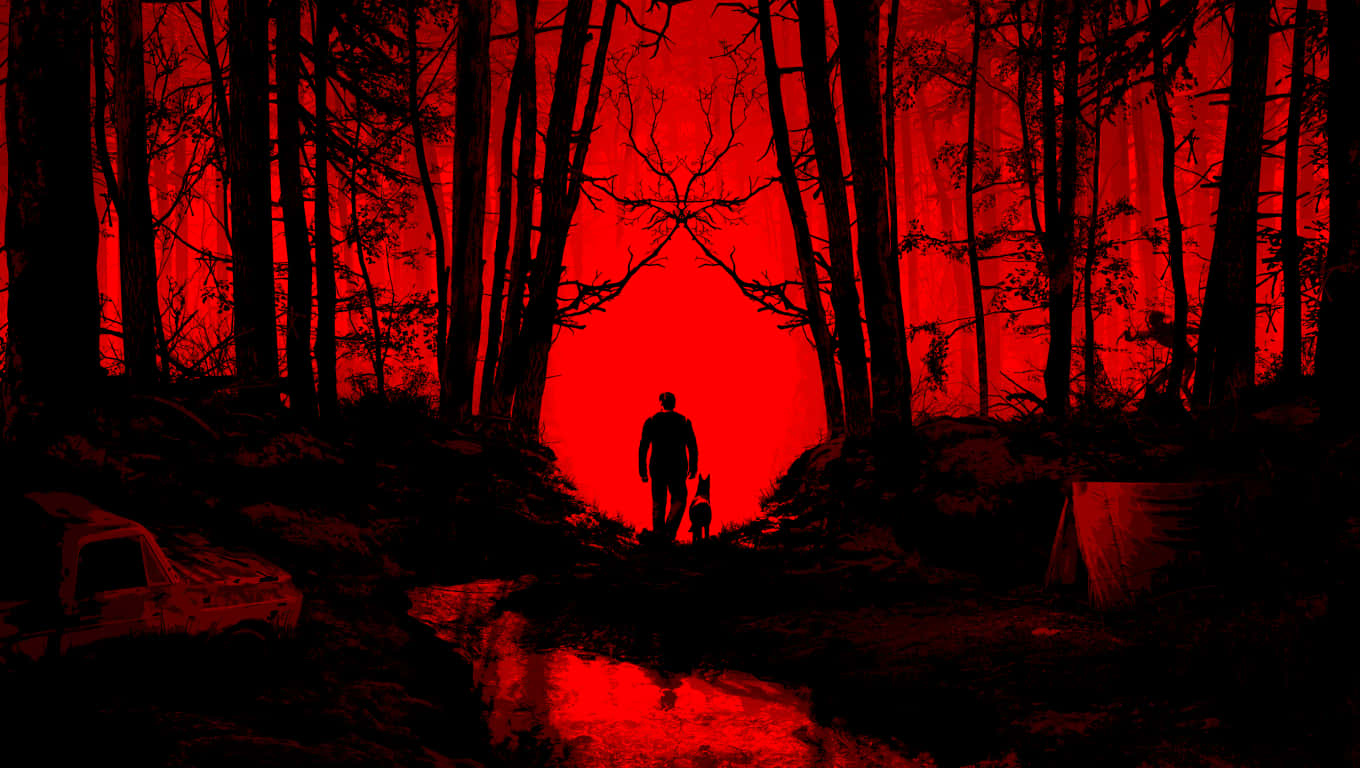 A Man Is Standing In The Woods Wallpaper