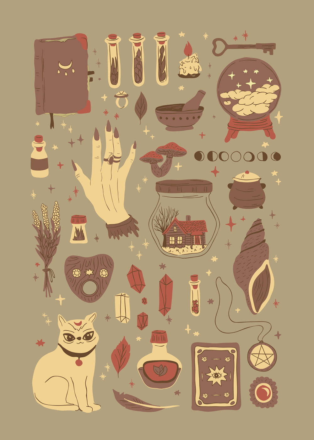 Witchy Elements For Iphone Screens Wallpaper