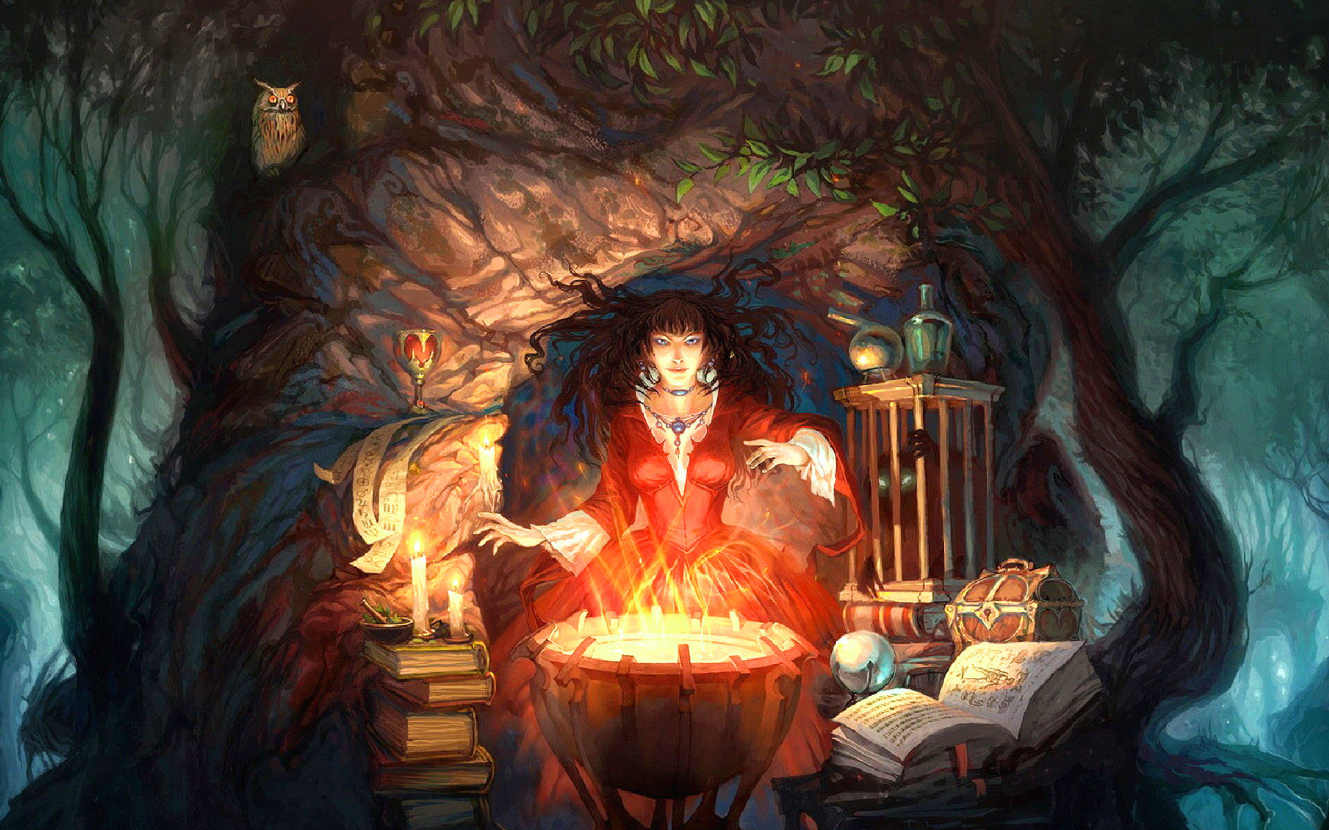 Witchy Magic Cauldron Wallpaper