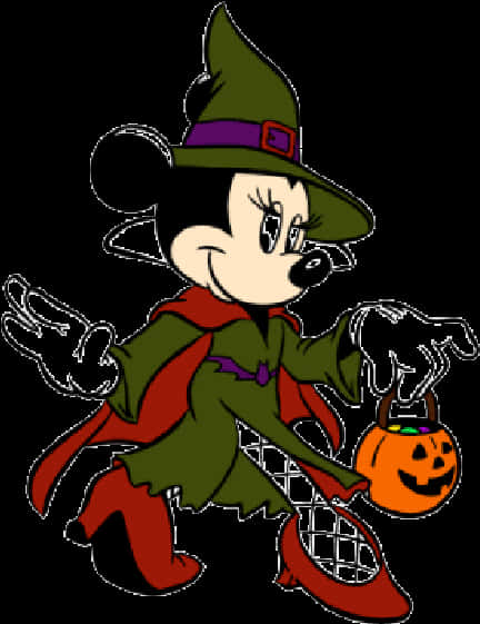 Witchy Minnie Mouse Halloween Costume PNG