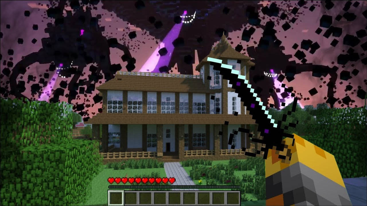Tordenskyld Angreb På Minecraft Steve Over Græs Wallpaper