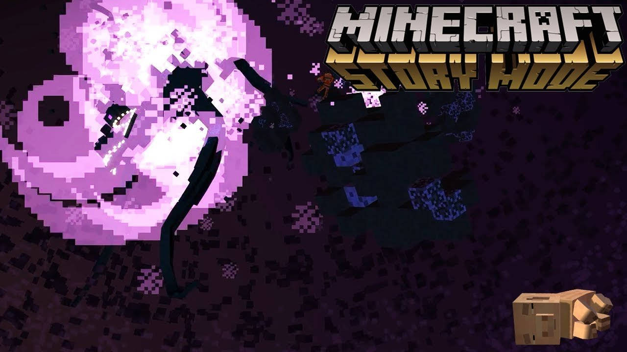 Epic Battle Against Wither Storm on Nintendo Switch Wallpaper