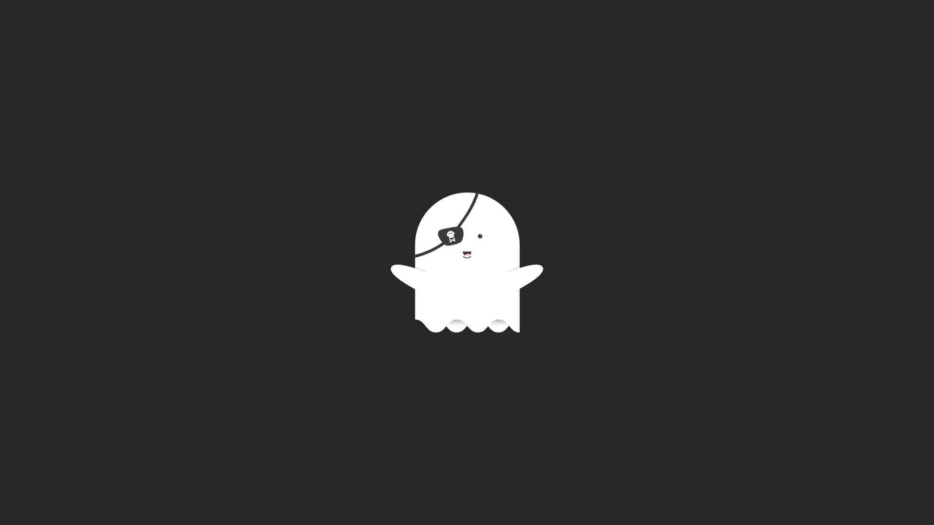 Witty Pirate Ghost Floating Over The Sea Wallpaper