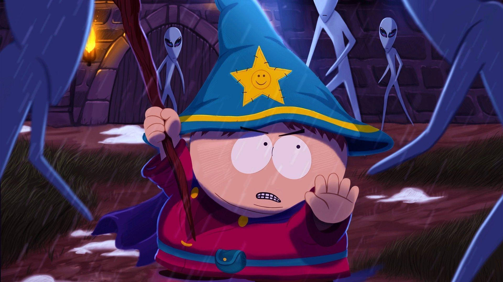 Trollkarleneric Cartman Mot Aliens På Dator- Eller Mobilbakgrund. Wallpaper