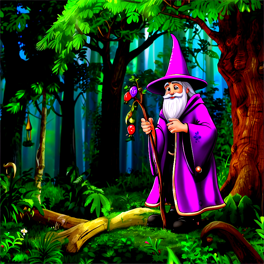 Wizard In Enchanted Forest Png 06112024 PNG