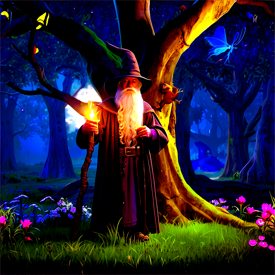 Wizard In Enchanted Forest Png Vjo PNG