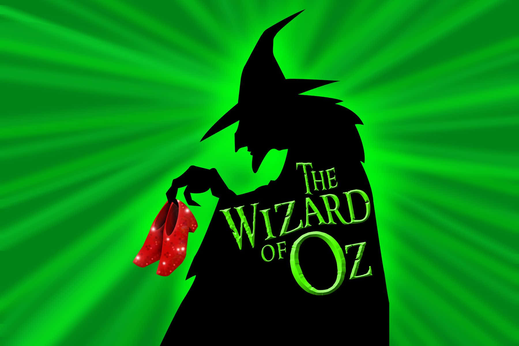 Logoet af Oz eventyret med en rød sko Wallpaper