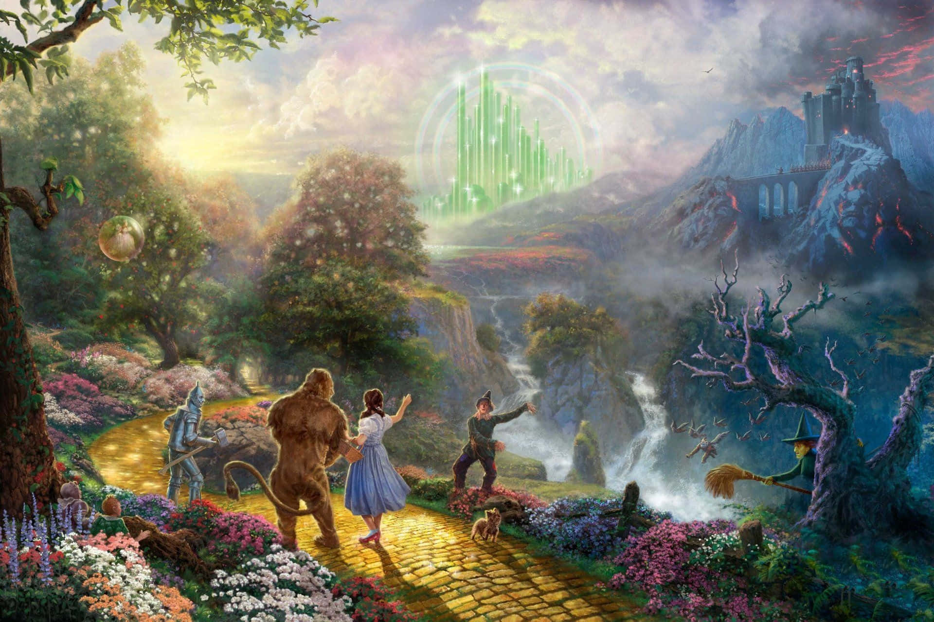 Följden Gula Tegelvägen För Att Upptäcka Magin I Trollkarlen Från Oz! Wallpaper