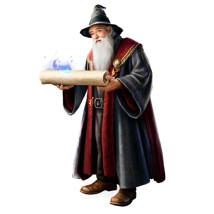 Wizard With Magic Scrolls Png Oas PNG