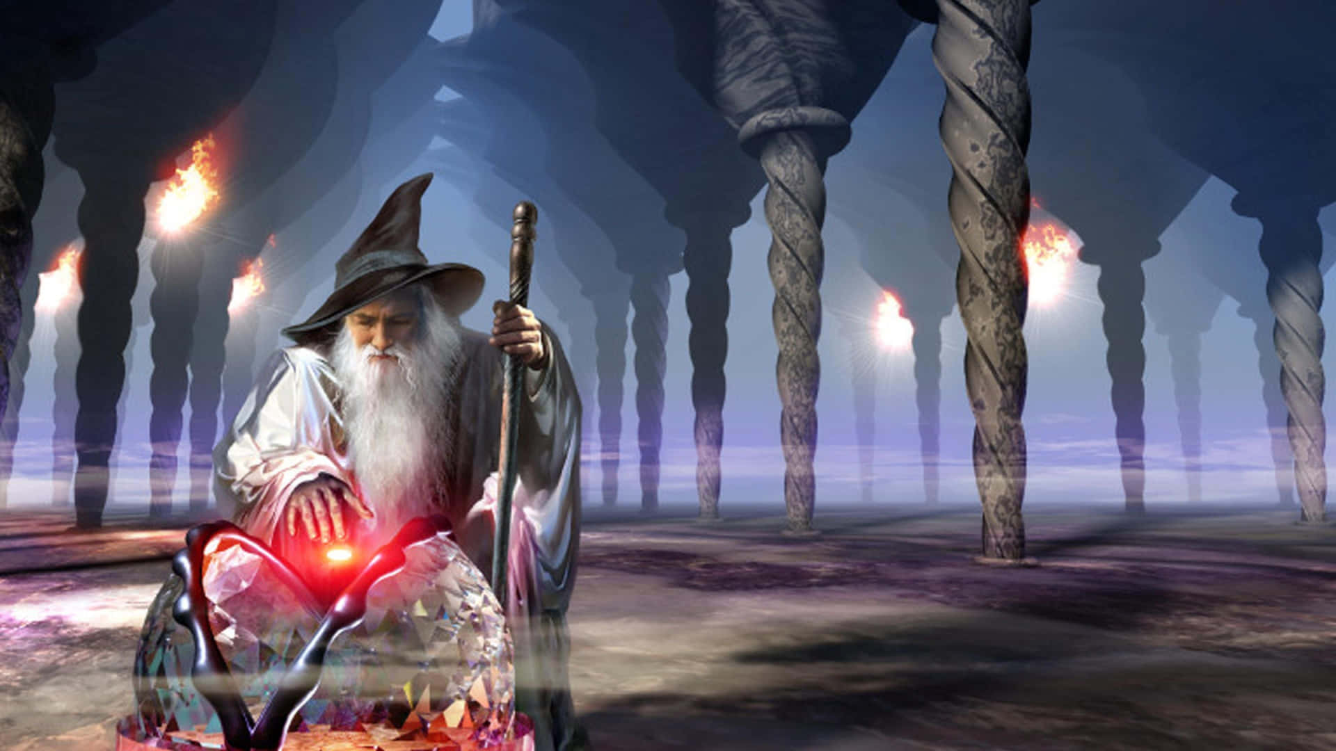 Captivating Wizard Imbued with Power Wallpaper