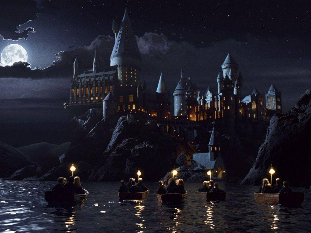 Wizards Rowing To Hogwarts Harry Potter iPad Wallpaper