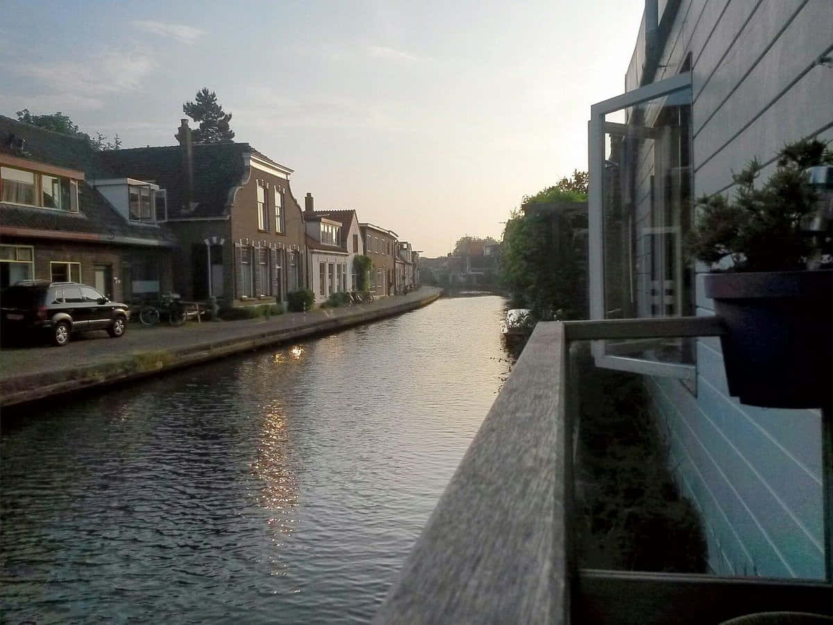 Woerden Canal Viewat Dusk Wallpaper