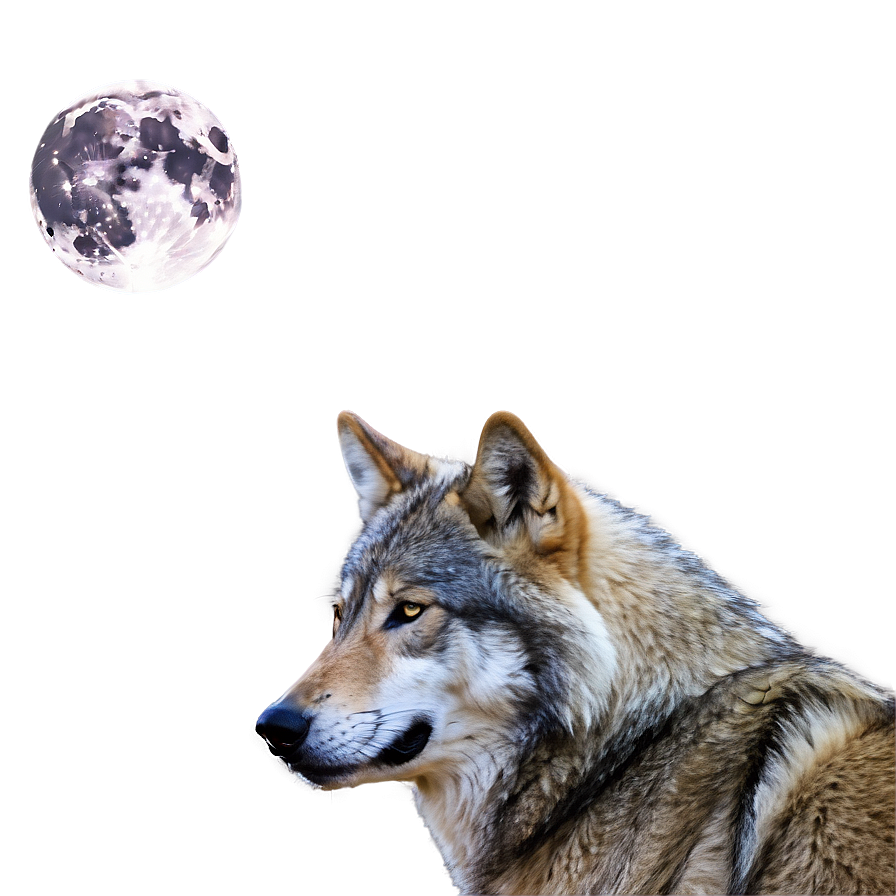 Wolf And Full Moon Night Png Skh PNG