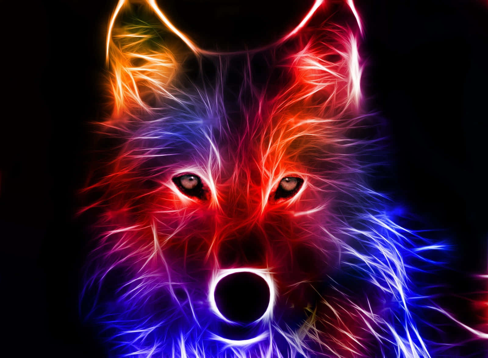 Enchanting Wolf Art in a Mystical Forest Wallpaper