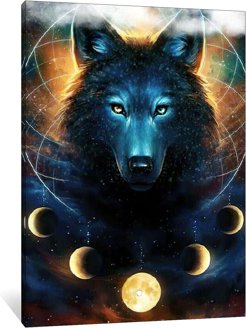Captivating Wolf Art in Vibrant Colors Wallpaper