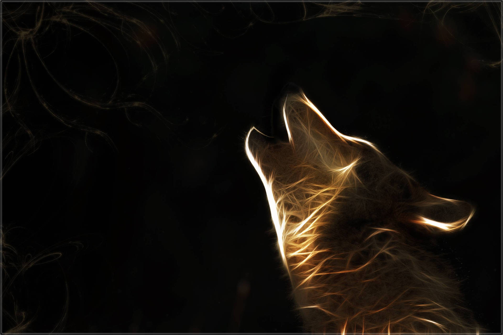 Wolf Art Piece Desktop Wallpaper