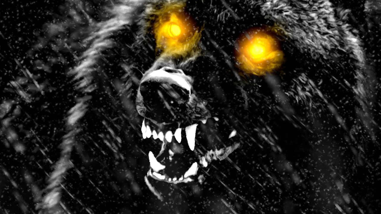 Ferocious Wolf Attack in the Wild Wallpaper