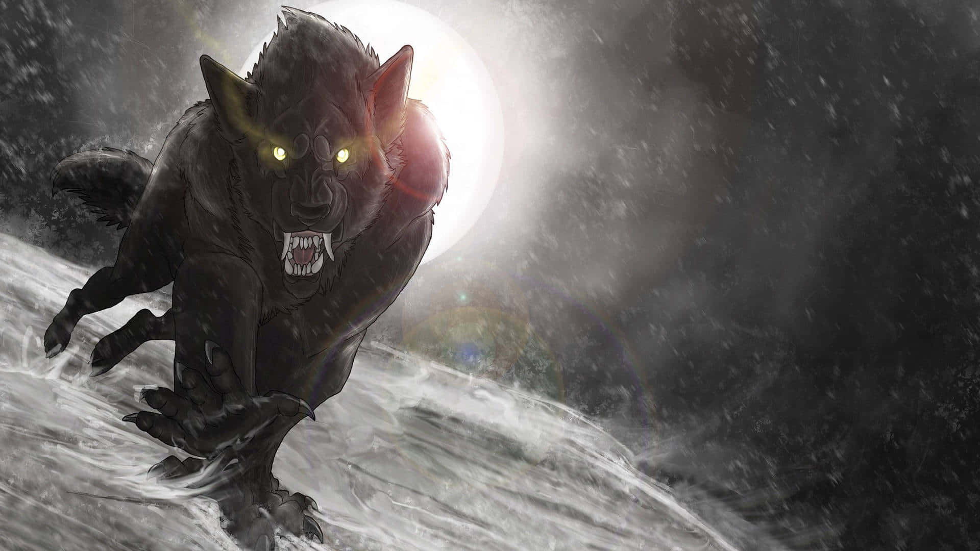 Vicious Wolf Attack in the Wilderness Wallpaper