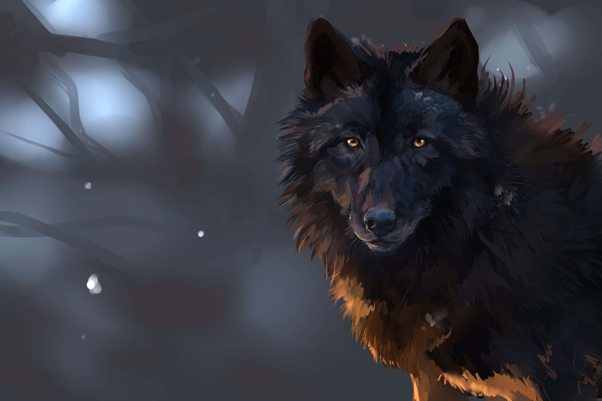 Eineinsamer Wolf Heult In Den Nachthimmel