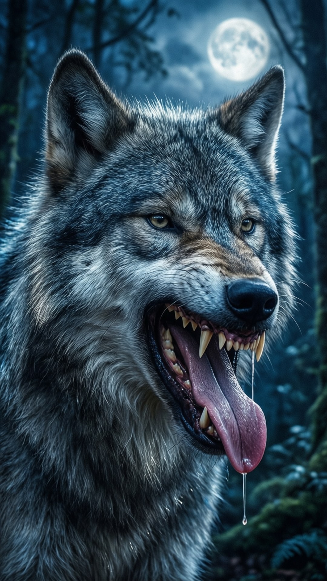 Wolf sabbert Mondlicht Wallpaper
