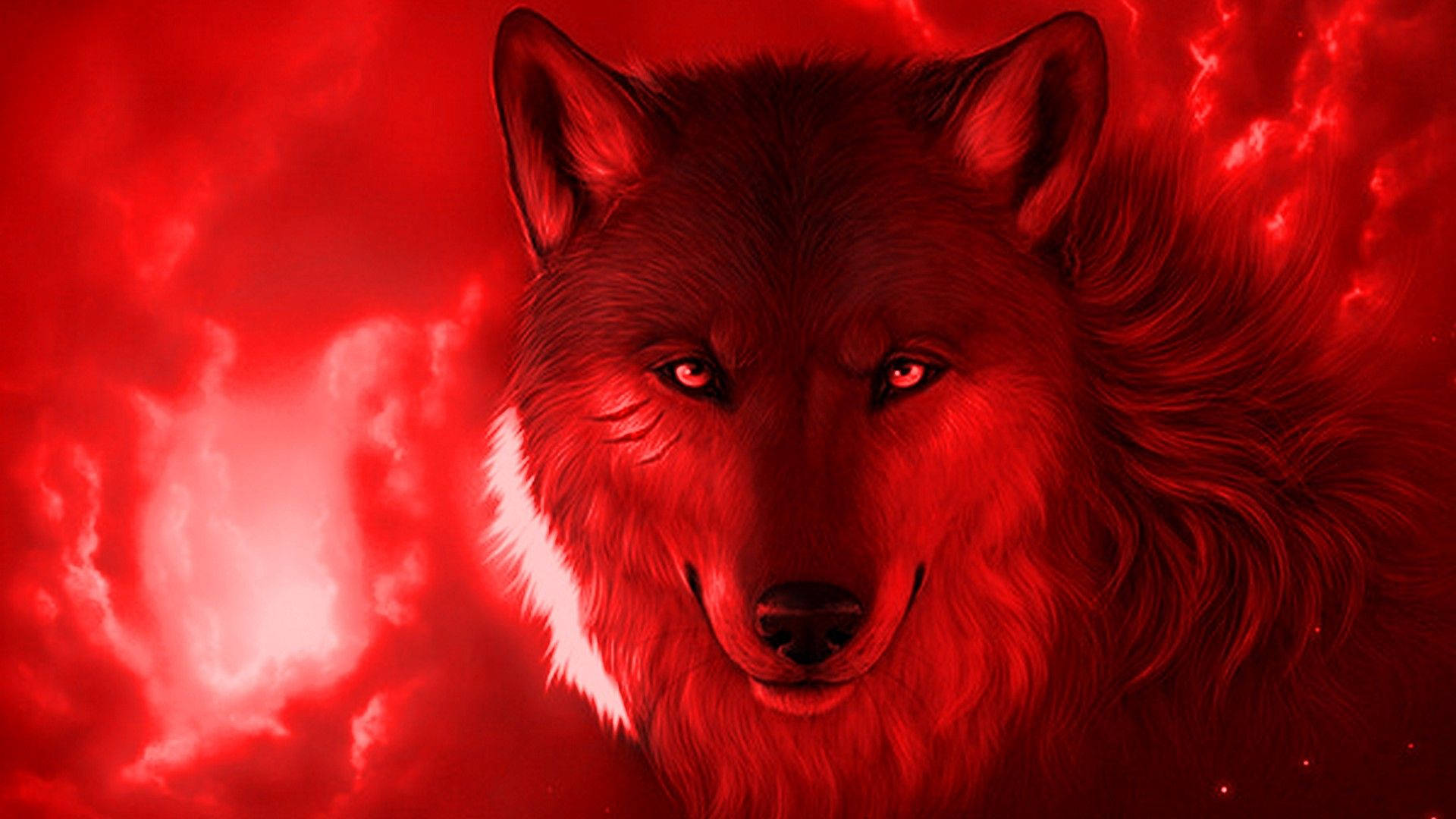 Wolf Emitting A Red Fire Wallpaper
