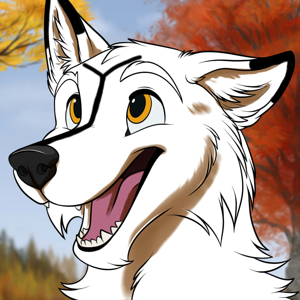 Majestic Wolf in a Beautiful Autumn Forest Wallpaper
