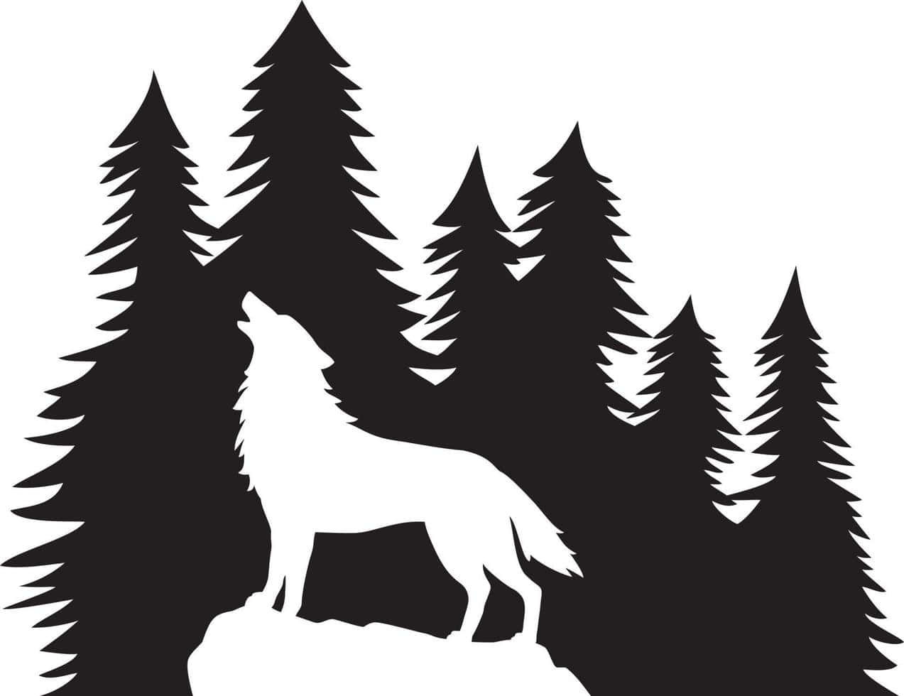 Caption: Majestic Wolf in the Mountains Wallpaper
