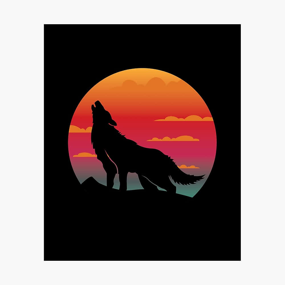 Majestic Wolf Basking in the Warmth of Sunset Wallpaper