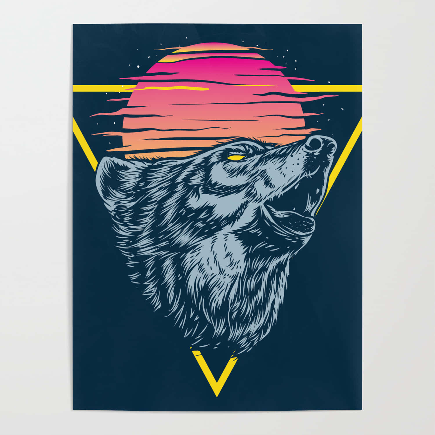 Majestic Wolf Basking in Sunset's Warmth Wallpaper