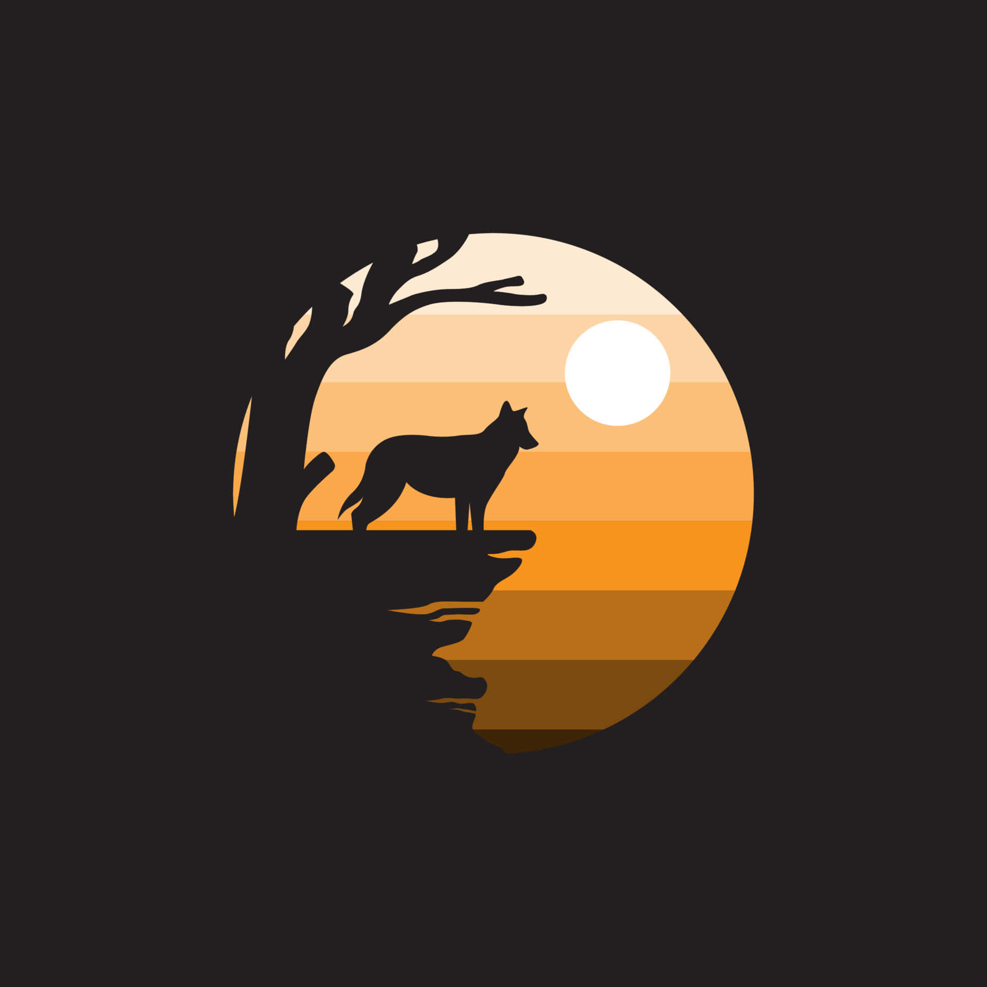 Majestic Wolf in a Breathtaking Sunset Wallpaper