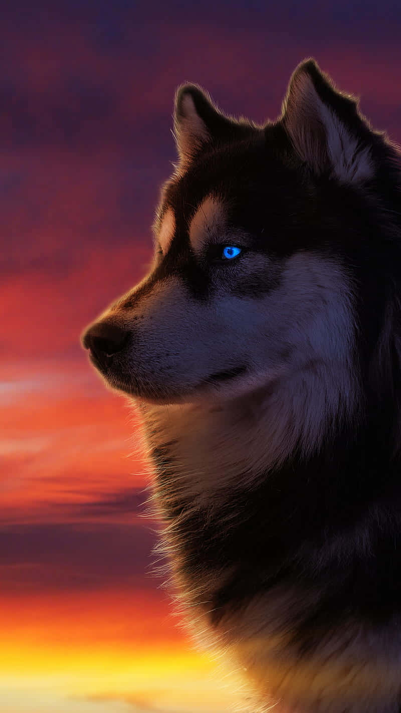 Majestic Wolf in a Gorgeous Sunset Wallpaper