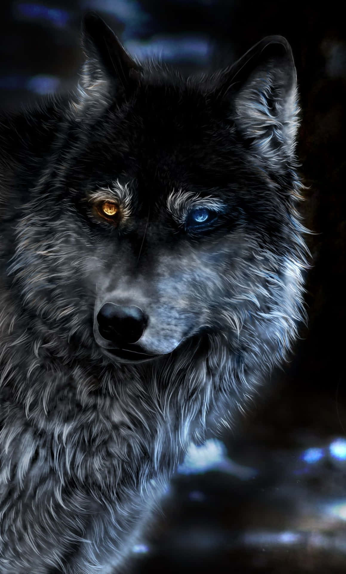Marvel at this majestic wolf in its natural habitats Wallpaper