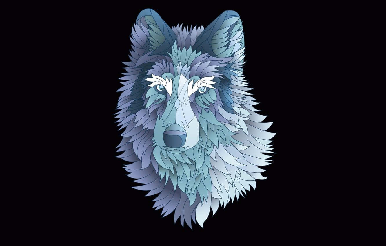 Minimalist Wolf Artwork Wallpaper