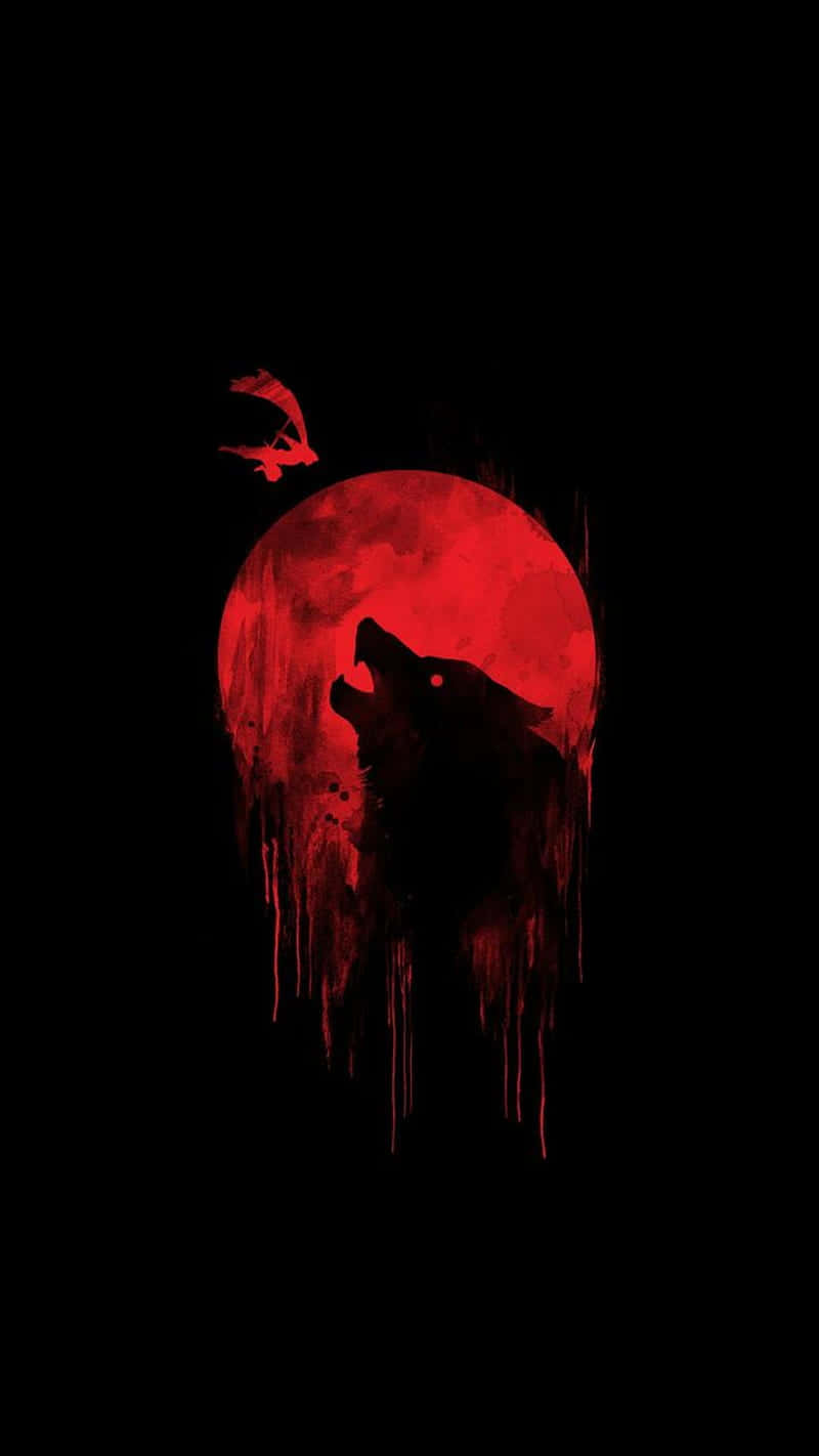 Einheulender Wolf, Der Einen Majestätischen Mond Bewundert. Wallpaper