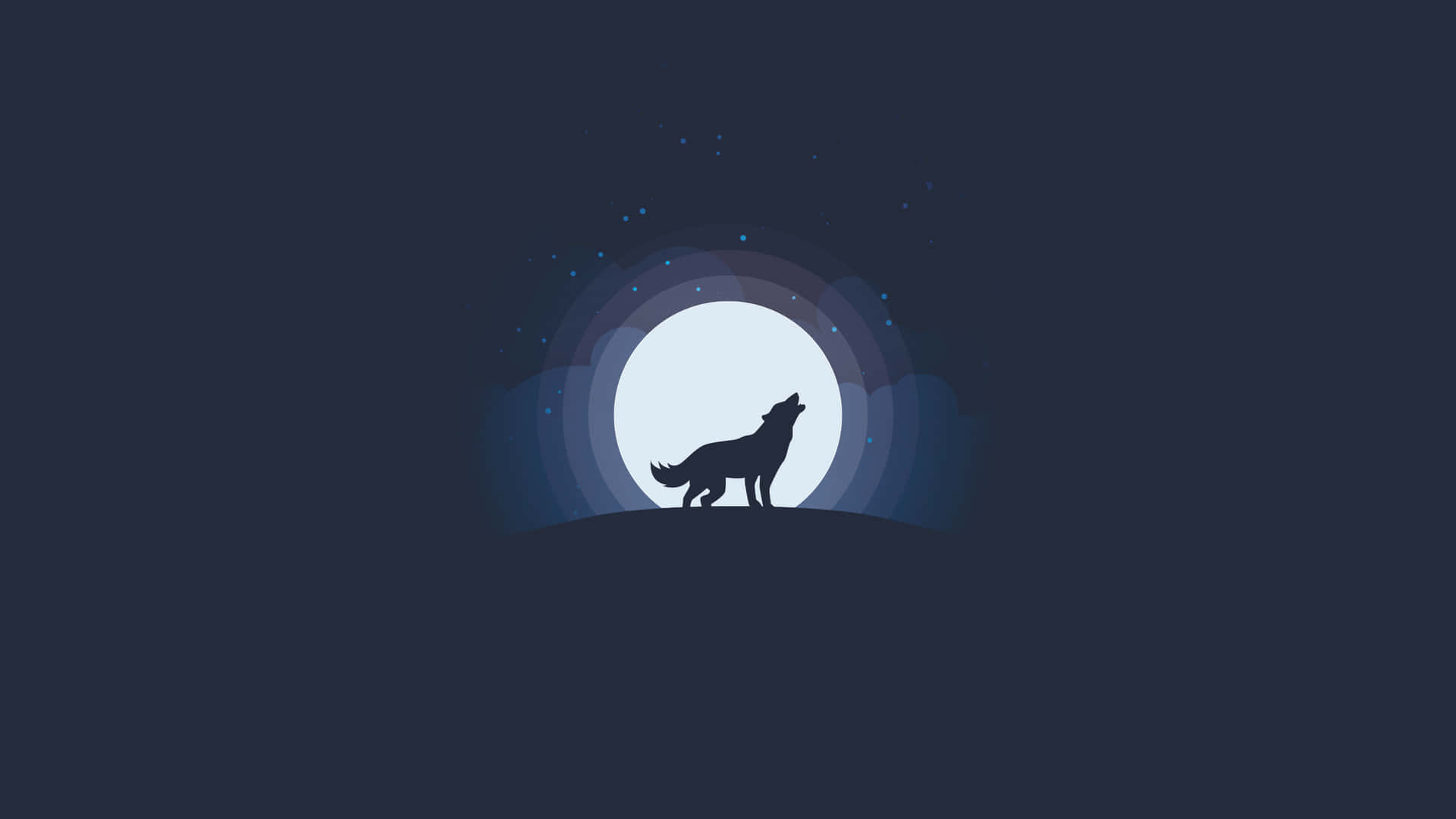 Howling Wolf Under a Glowing Moon Wallpaper