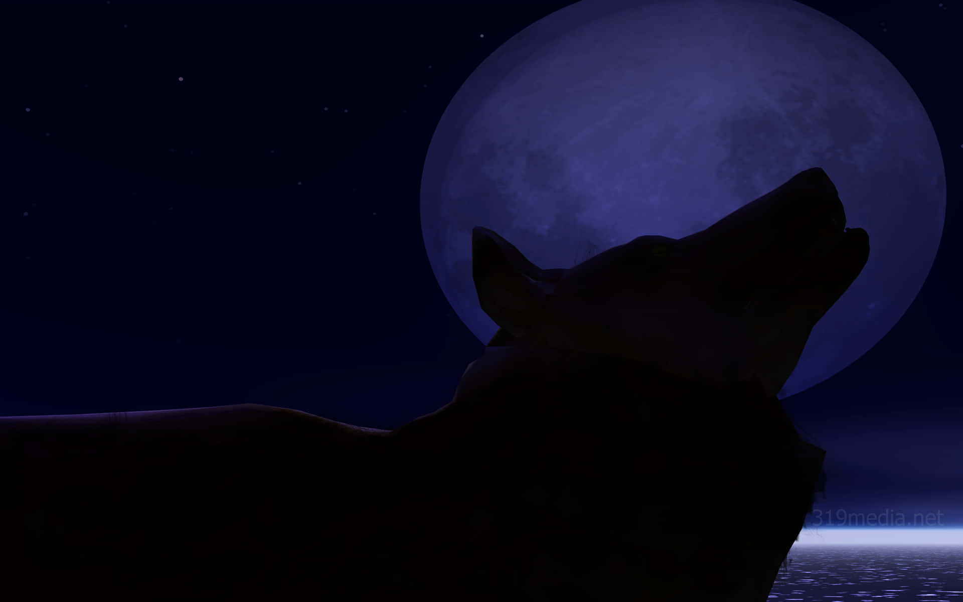 Den skræmmende skønhed fra den fulde Wolf Moon. Wallpaper