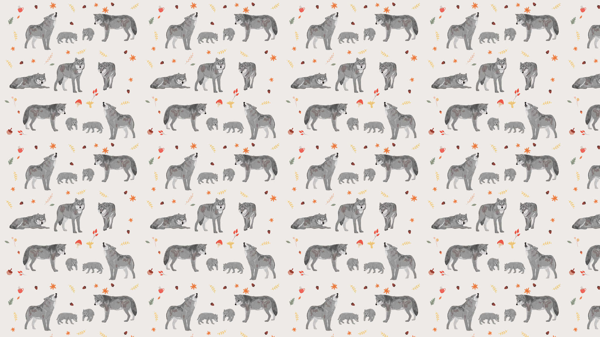 Enchanting Wolf Pattern Design Wallpaper
