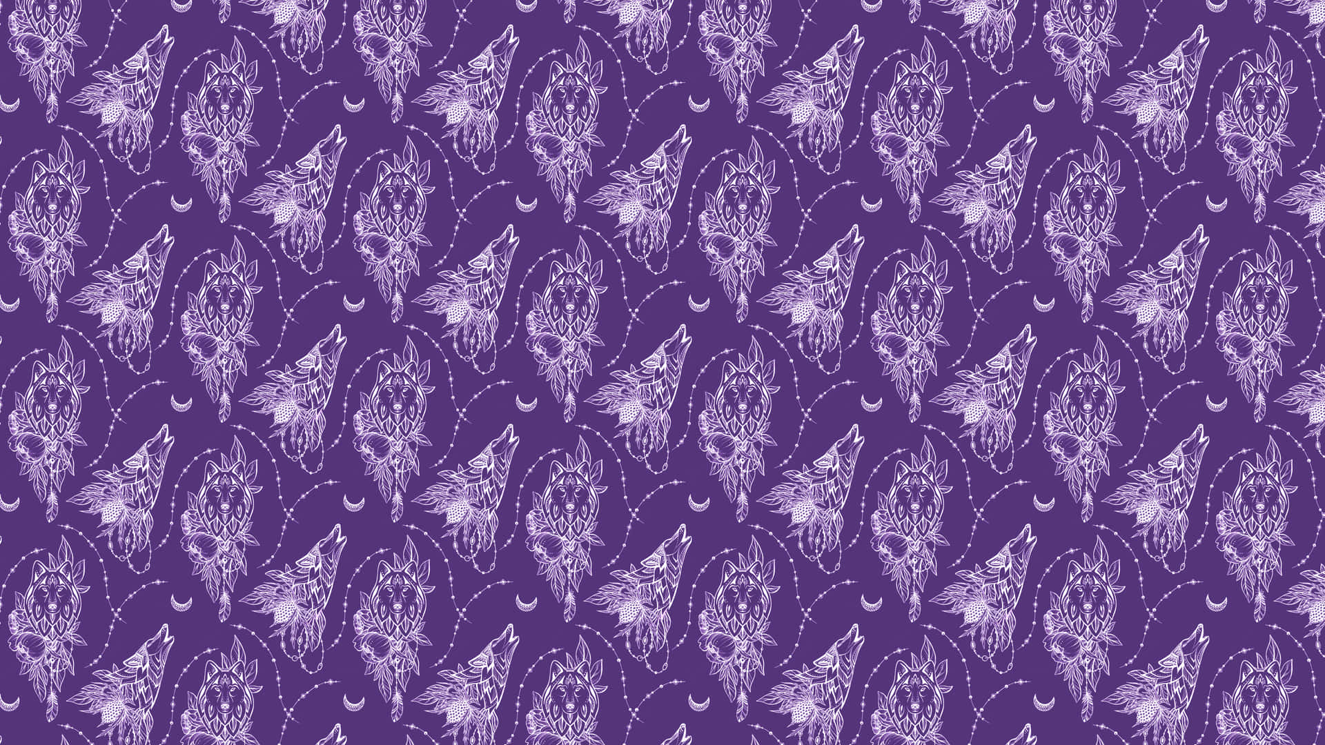 Mystical Wolf Pattern Wallpaper