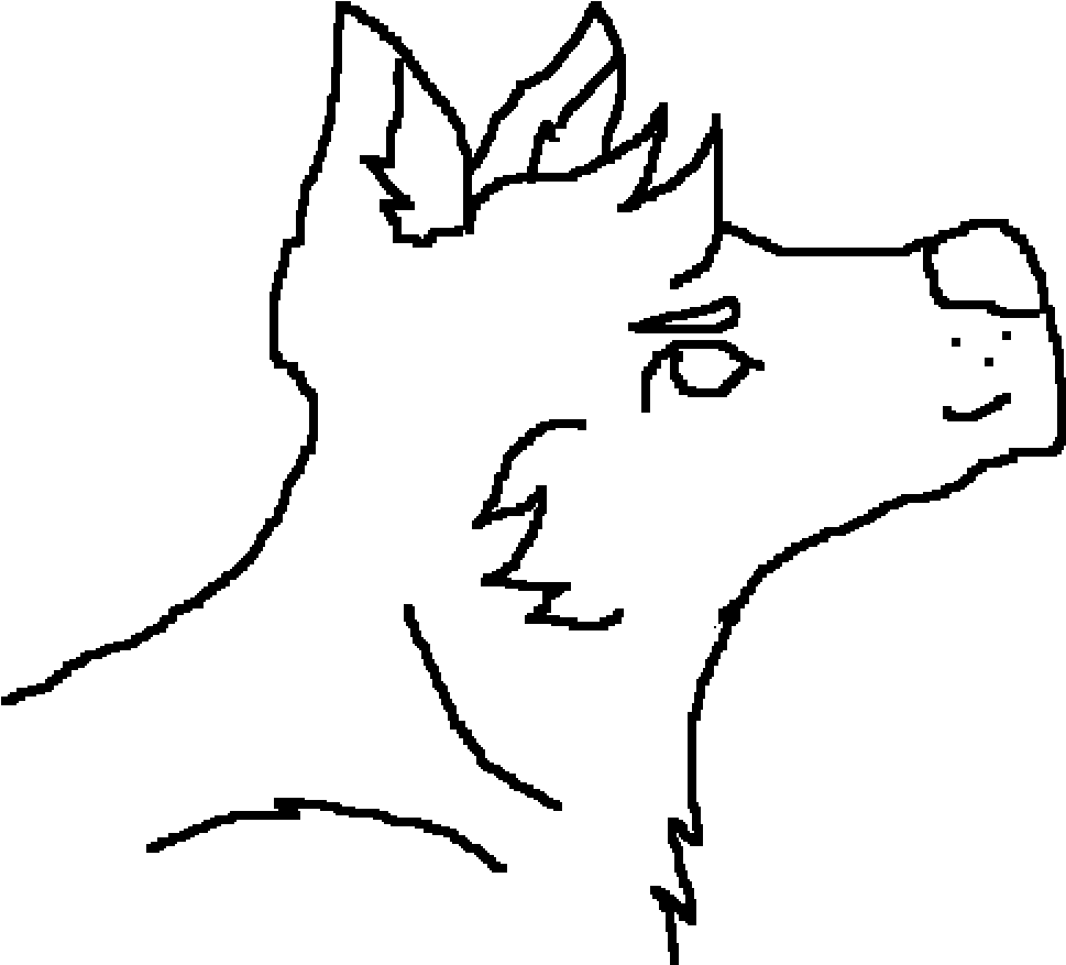 Wolf Profile Line Art PNG