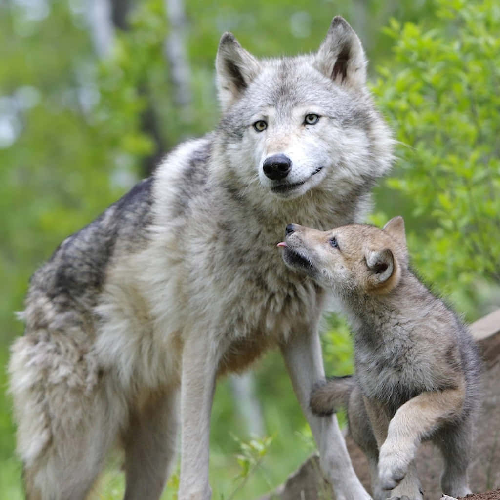 Adorable Wolf Pup in Nature Wallpaper