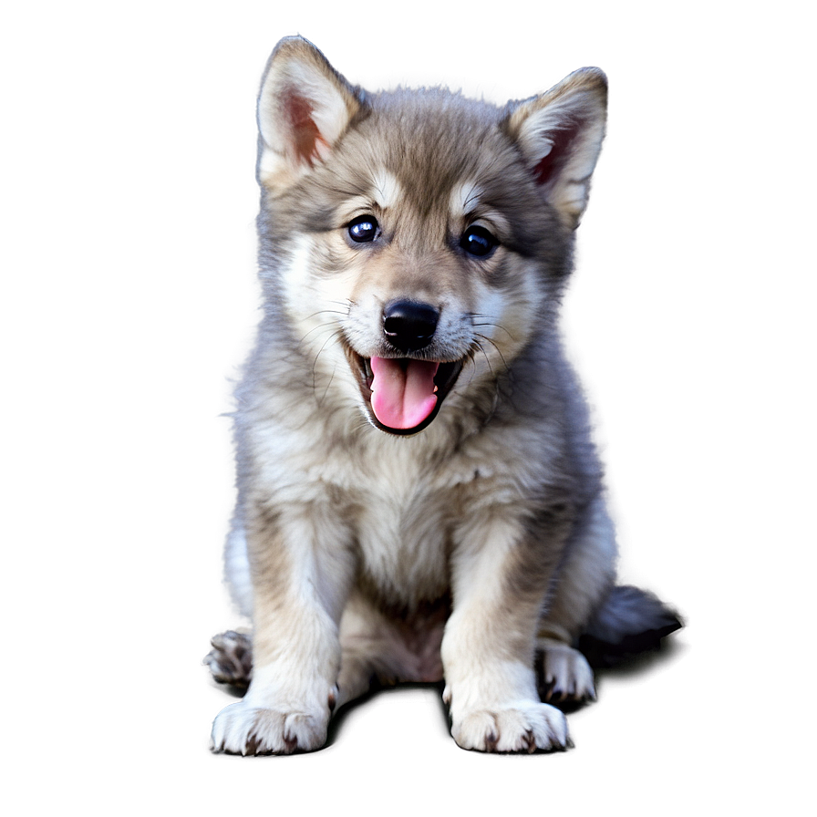 Wolf Pup Cuteness Overload Png 05032024 PNG