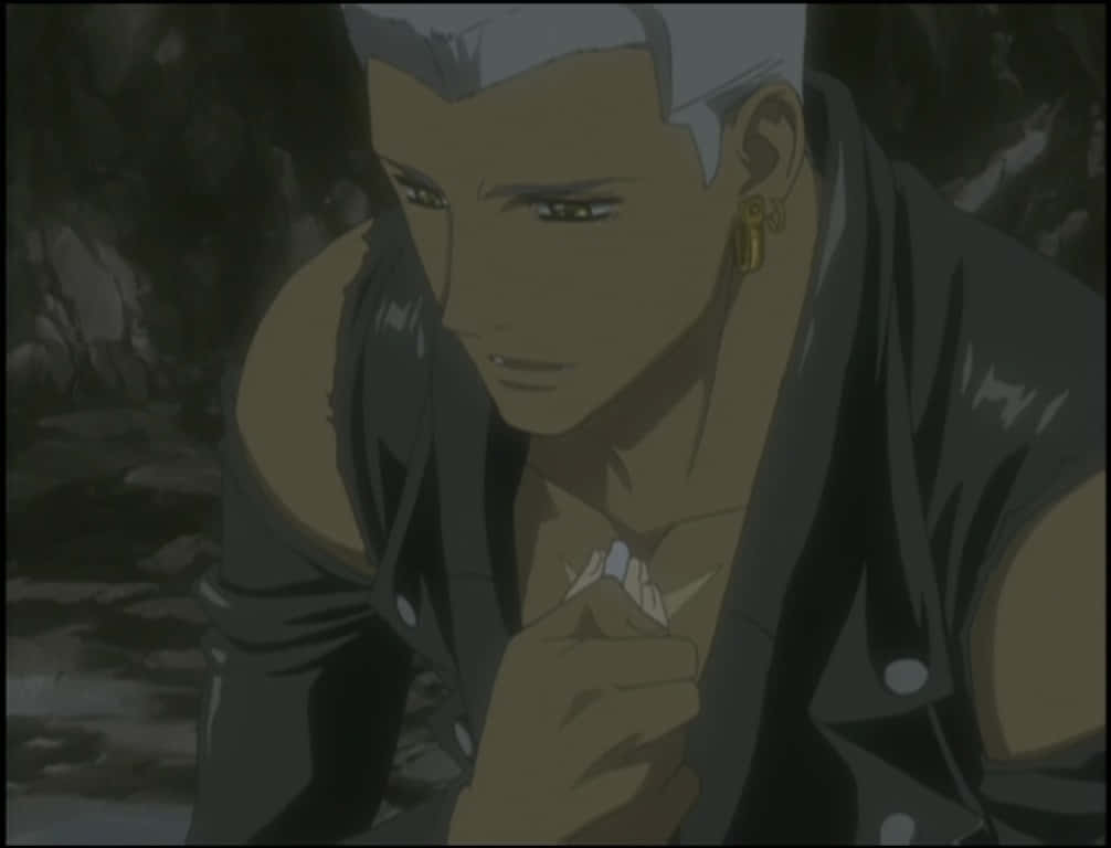 Tsume, the lone white wolf from the popular anime series, Wolf's Rain Wallpaper