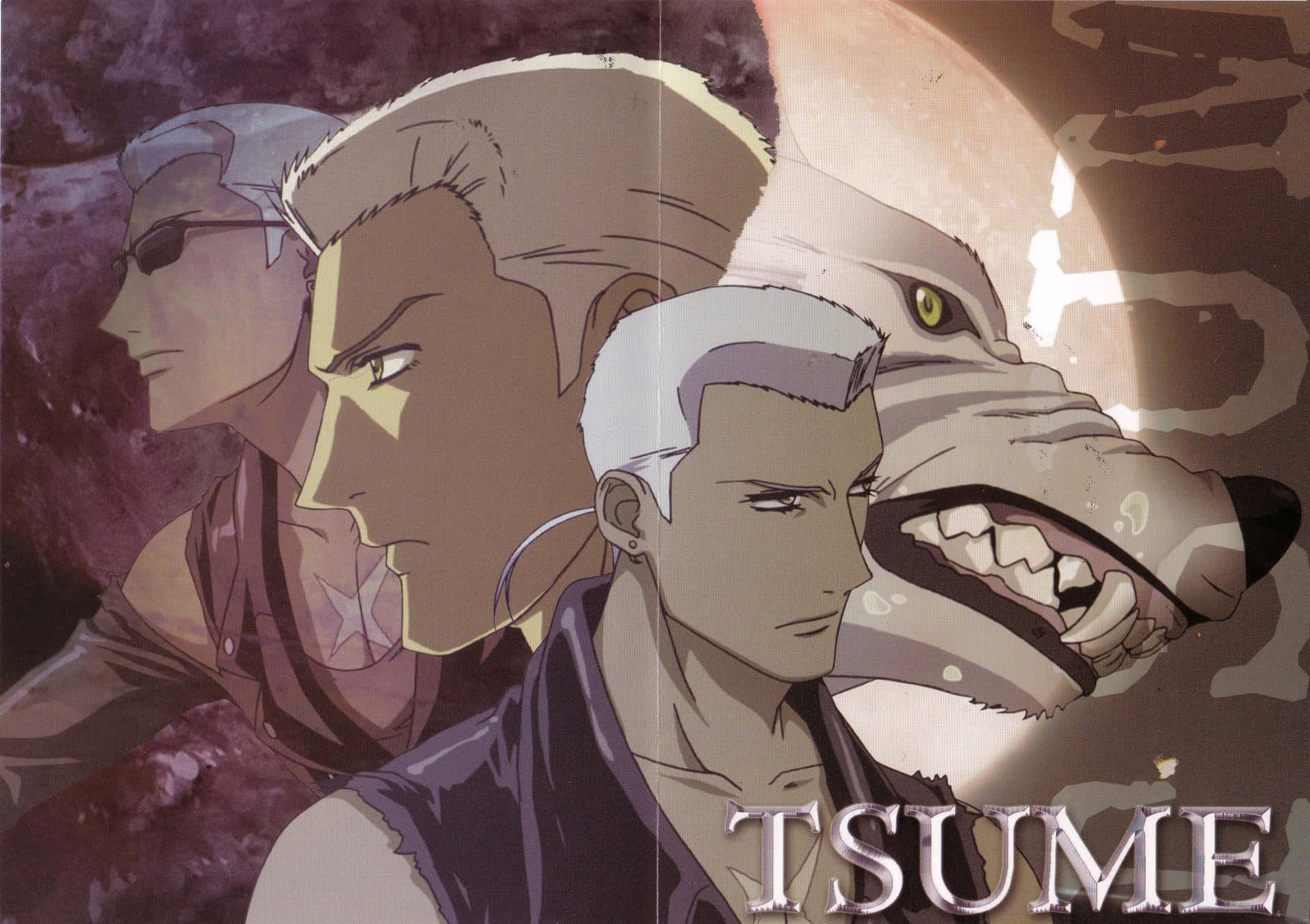 Caption: Tsume, the strong and fearless leader in Wolf's Rain Wallpaper