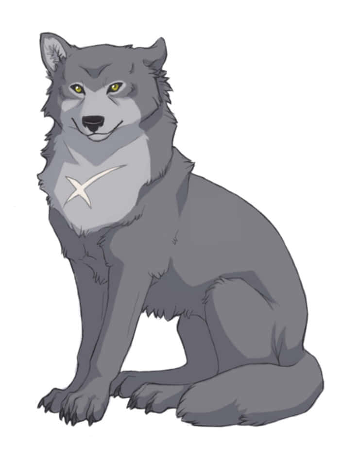 Tsume,el Lobo Solitario De Wolf's Rain, Adoptando Una Postura Desafiante En Un Fondo De Ambiente Melancólico. Fondo de pantalla