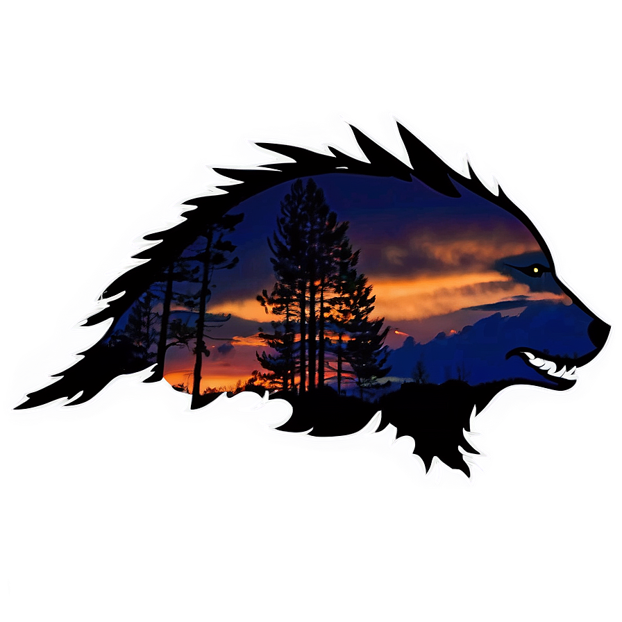 Wolf Silhouette In Twilight Png Xwl PNG