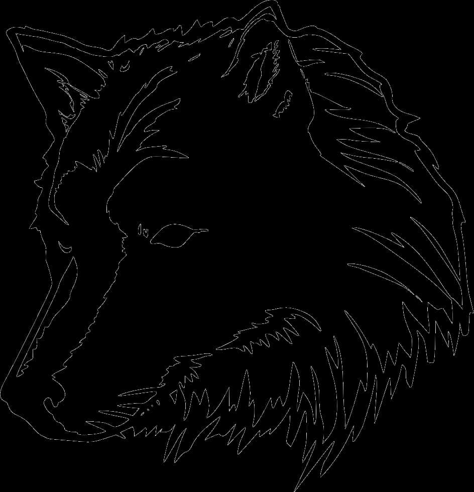 Wolf Sketch Outline PNG