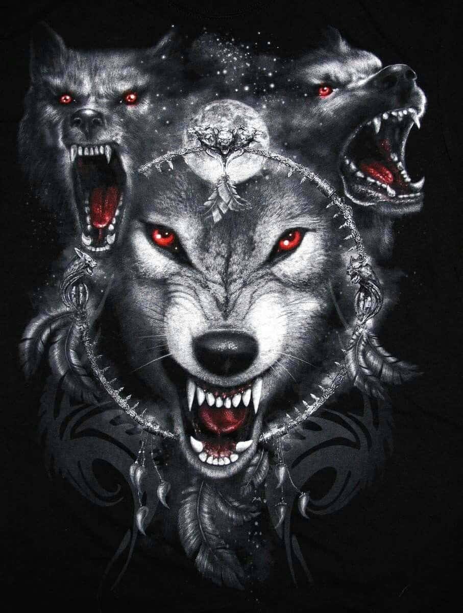 Captivating Wolf Tattoo Design Wallpaper