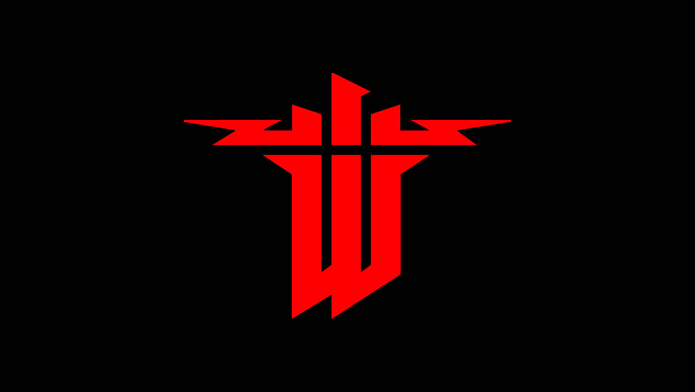 Wolfenstein Rød Og Sort Logo Wallpaper